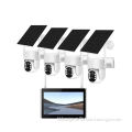 EseeCloud 4CH 5MP Solar Wireless Camera Kit with 4MP Camera, 10 inch Monitor, AI CCTV Surveillance System